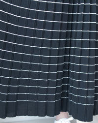 Pleated Striped Dress 條紋百褶細緻針織背心長裙/ DS1130