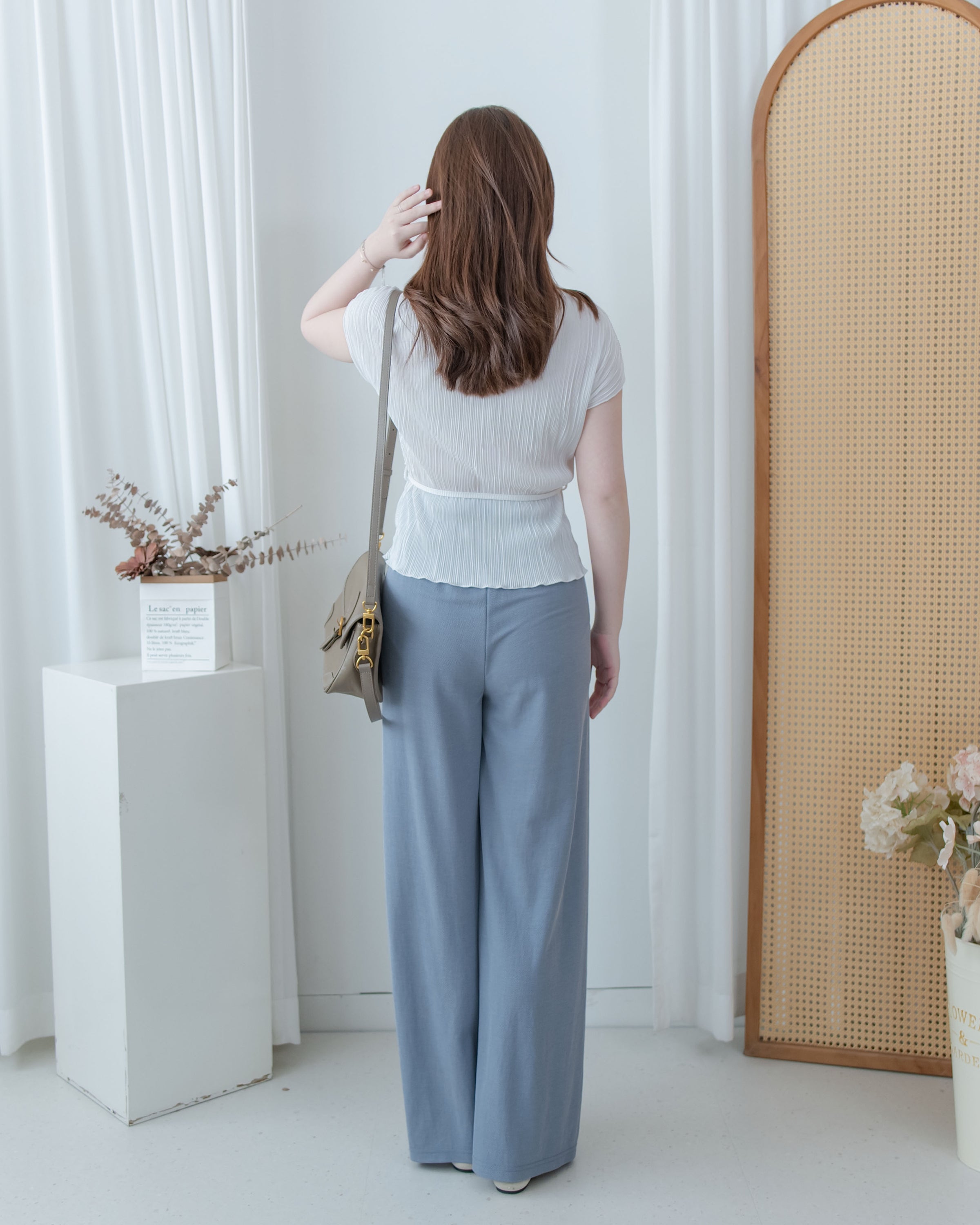 Jersey Wide Leg Pants 彈性腰圍抗皺棉感闊褲/ PT8460