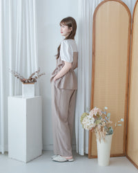 Alice Set Pants 拼色假兩件舒適精緻套裝/ SE8113