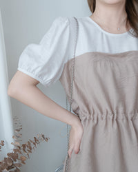 Alice Set Pants 拼色假兩件舒適精緻套裝/ SE8113