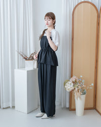 Alice Set Pants 拼色假兩件舒適精緻套裝/ SE8113