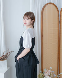 Alice Set Pants 拼色假兩件舒適精緻套裝/ SE8113