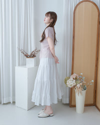 Pleated Blouse 微光澤壓褶船領上衣/ TP9230