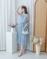 Chiffon Vest Dress 雪紡無袖修腰飄逸連身裙/ DS1134