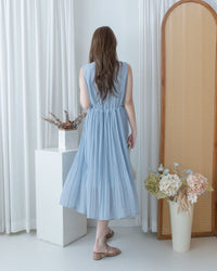 Chiffon Vest Dress 雪紡無袖修腰飄逸連身裙/ DS1134