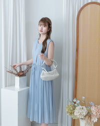 Chiffon Vest Dress 雪紡無袖修腰飄逸連身裙/ DS1134