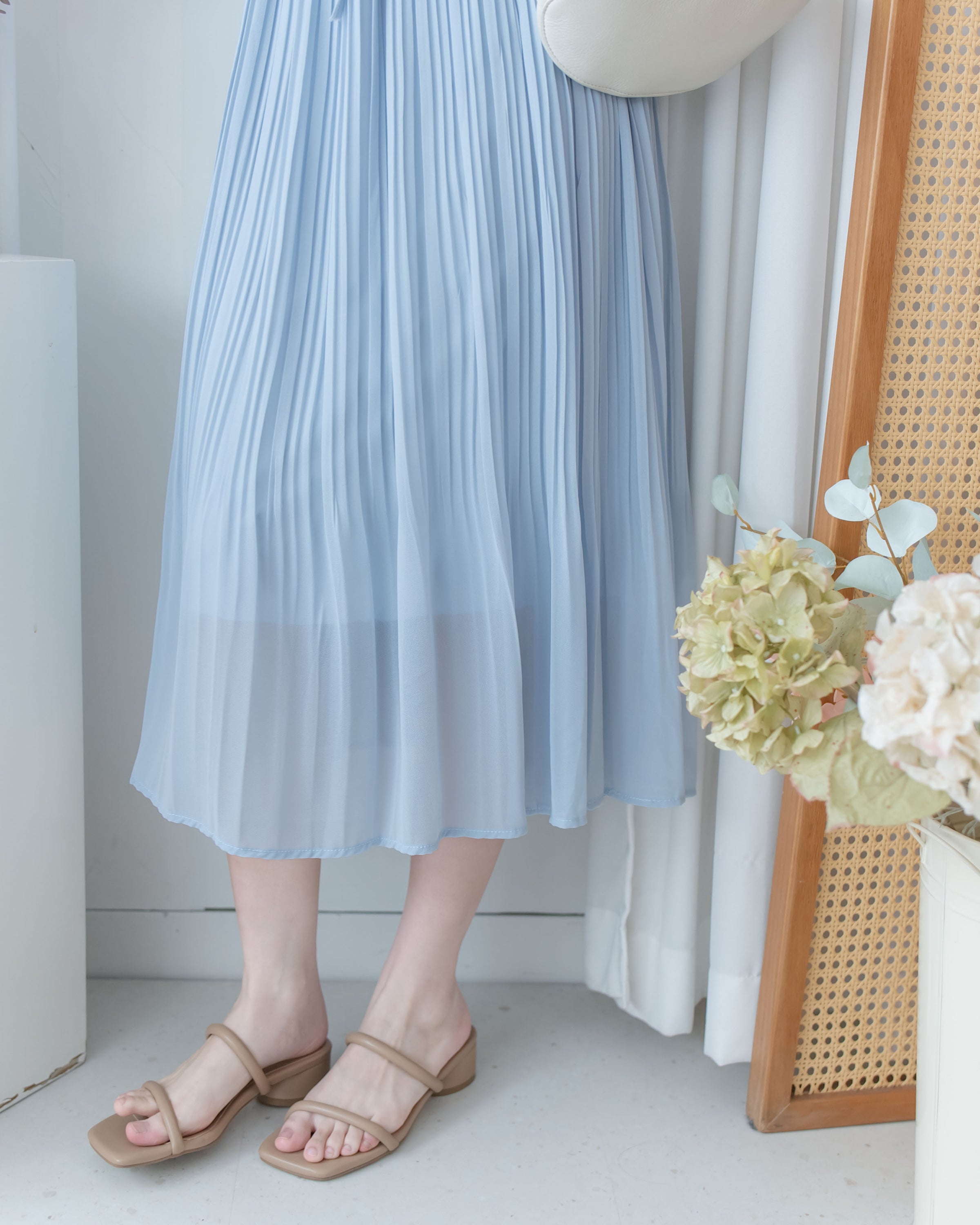 Chiffon Vest Dress 雪紡無袖修腰飄逸連身裙/ DS1134