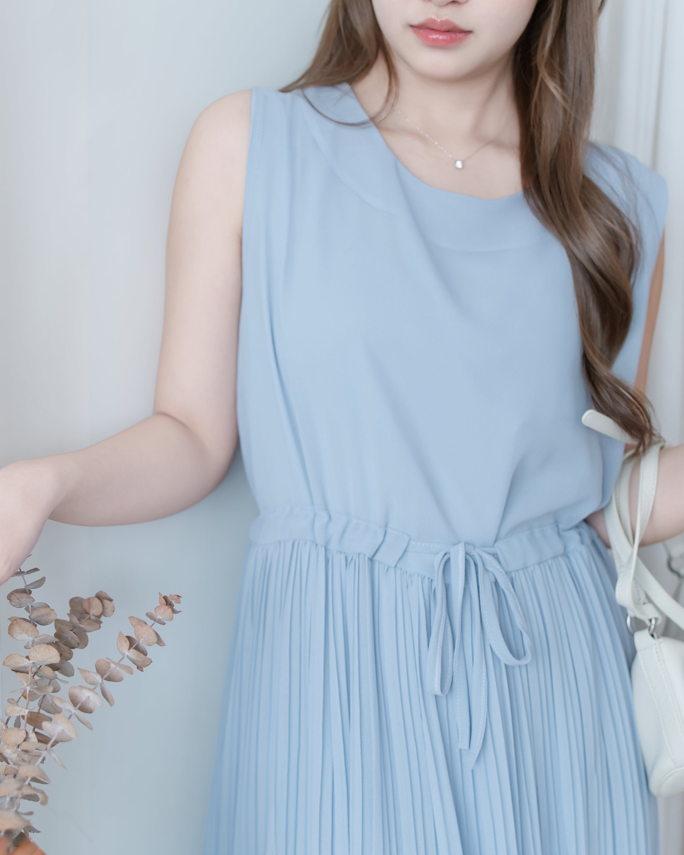 Chiffon Vest Dress 雪紡無袖修腰飄逸連身裙/ DS1134