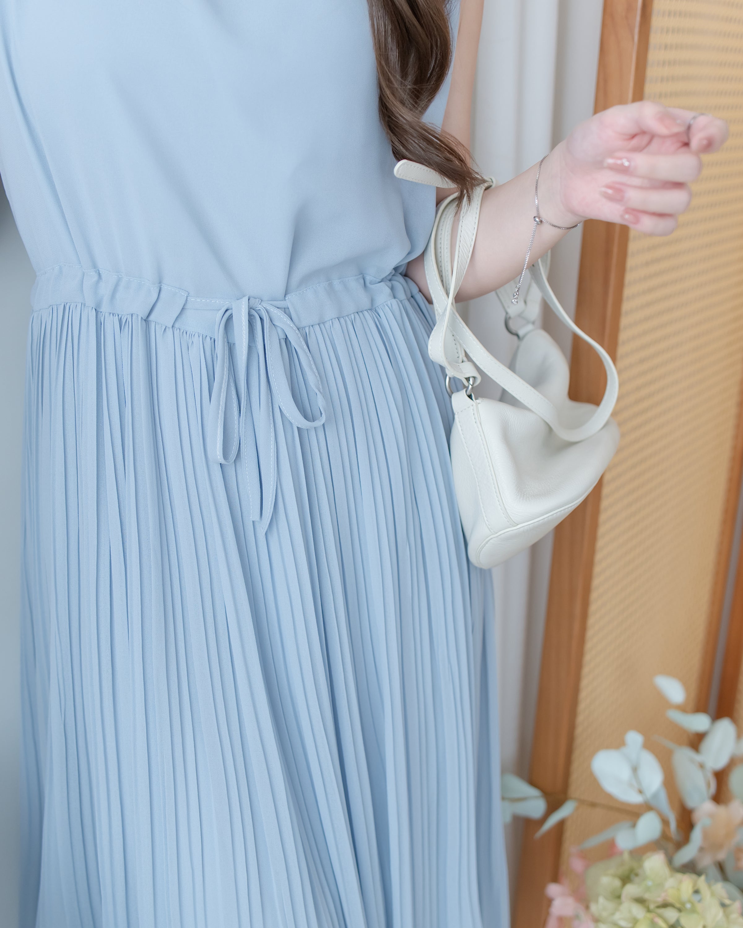 Chiffon Vest Dress 雪紡無袖修腰飄逸連身裙/ DS1134
