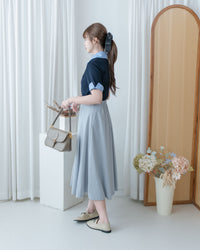 Stripe Collar Top  仿恤衫外穿針織彈性修身上衣/ TP9233