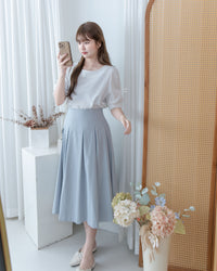 Ribbon Blouse 船領免綁裝飾蝴蝶每日上衣/ BU9140