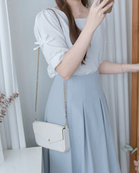 Ribbon Blouse 船領免綁裝飾蝴蝶每日上衣/ BU9140