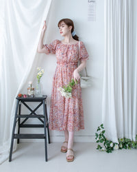 Patterned Crop Set 藝術印花短版花邊腰間套裝/ SE8115 （pre-order)