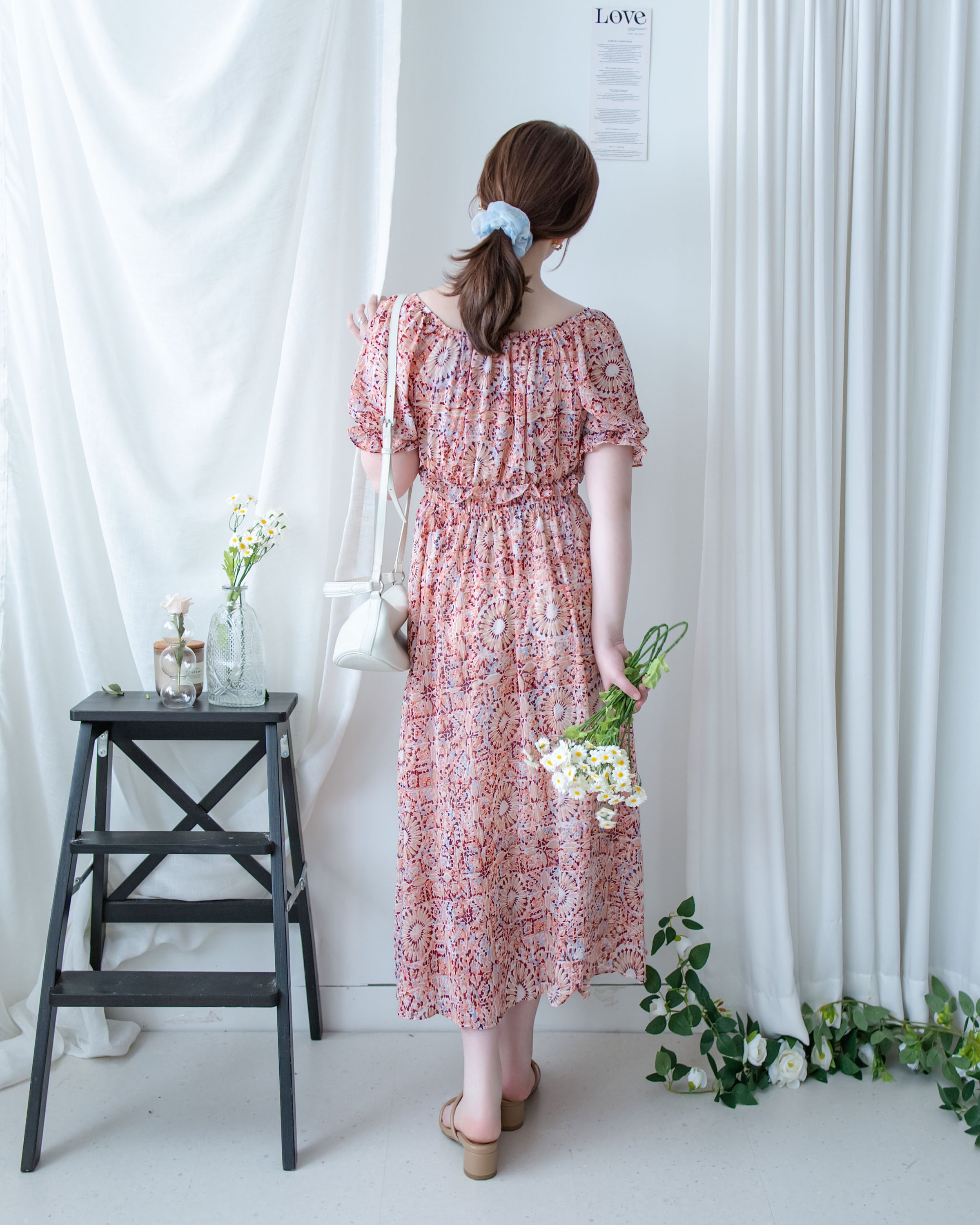 Patterned Crop Set 藝術印花短版花邊腰間套裝/ SE8115 （pre-order)