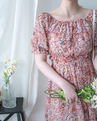 Patterned Crop Set 藝術印花短版花邊腰間套裝/ SE8115 （pre-order)