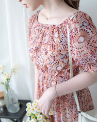 Patterned Crop Set 藝術印花短版花邊腰間套裝/ SE8115 （pre-order)