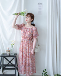 Patterned Crop Set 藝術印花短版花邊腰間套裝/ SE8115 （pre-order)