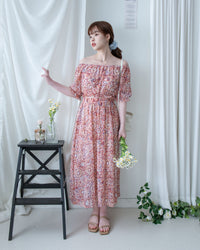 Patterned Crop Set 藝術印花短版花邊腰間套裝/ SE8115 （pre-order)