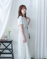 Wrap Dress 抗皺雪紡後帶傘形搖曳連身裙 / DS1144