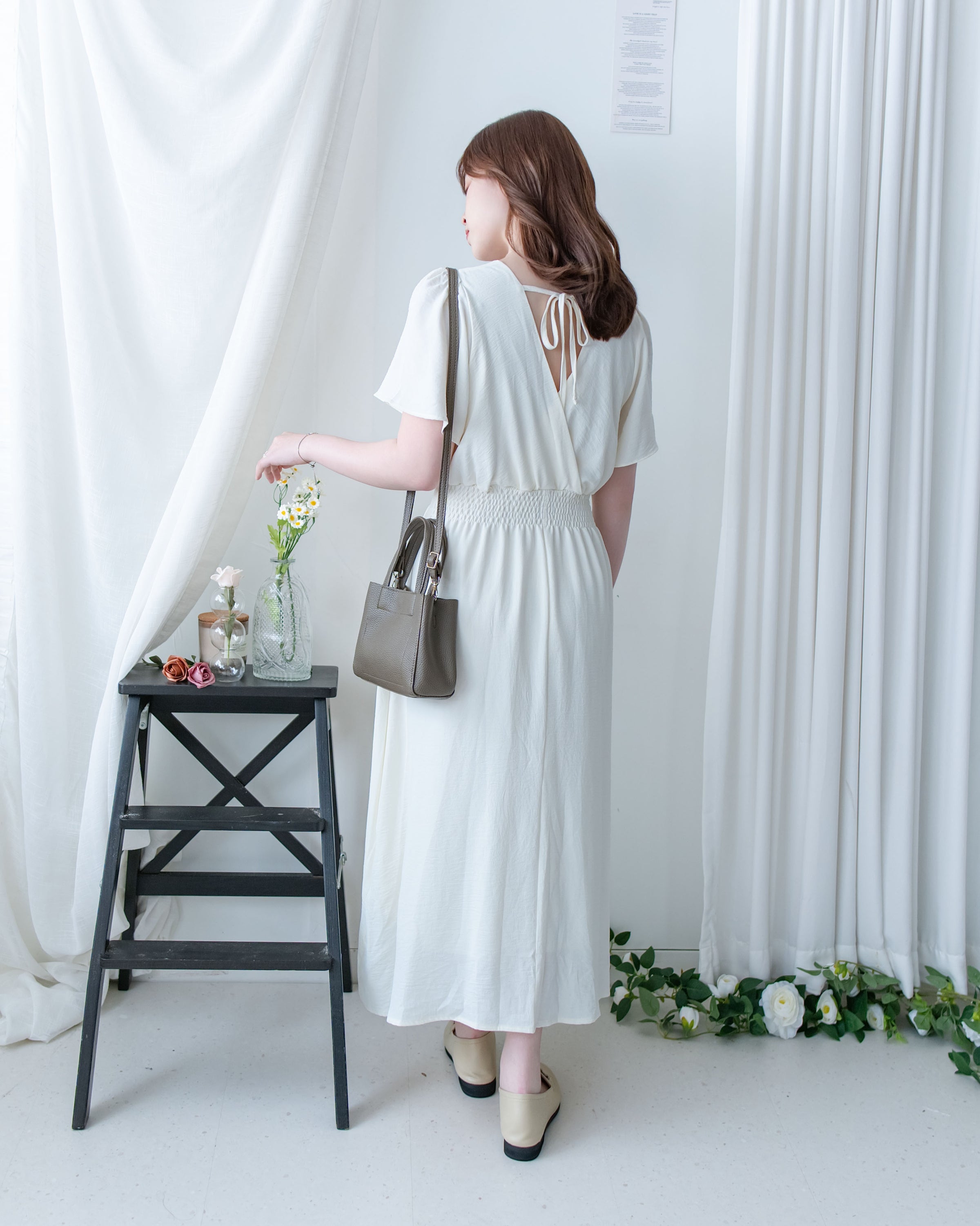 Wrap Dress 抗皺雪紡後帶傘形搖曳連身裙 / DS1144