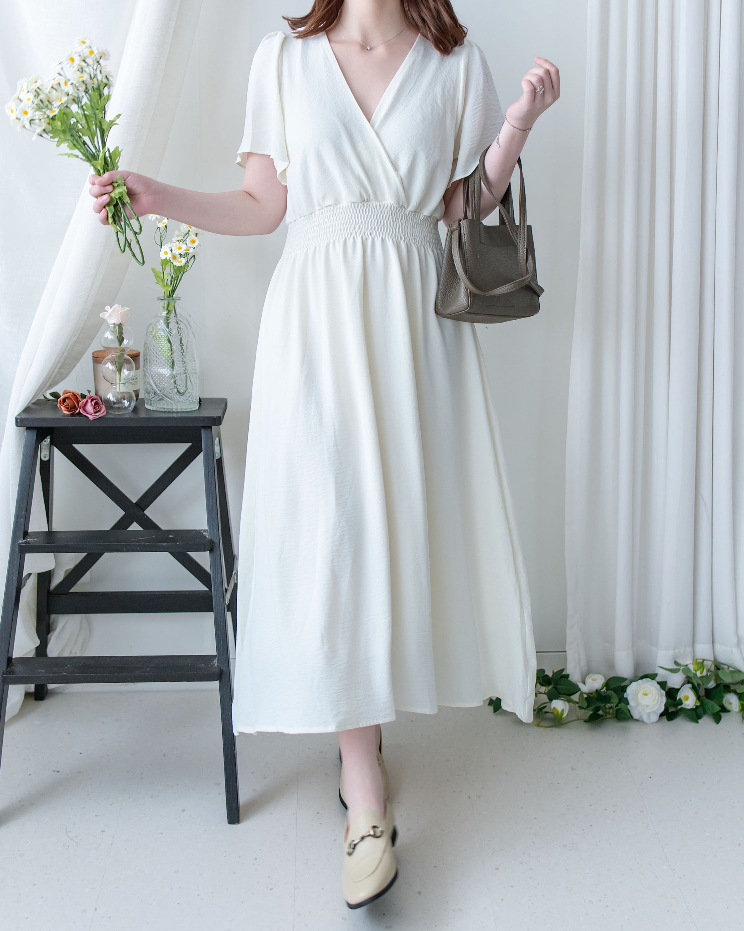 Wrap Dress 抗皺雪紡後帶傘形搖曳連身裙 / DS1144
