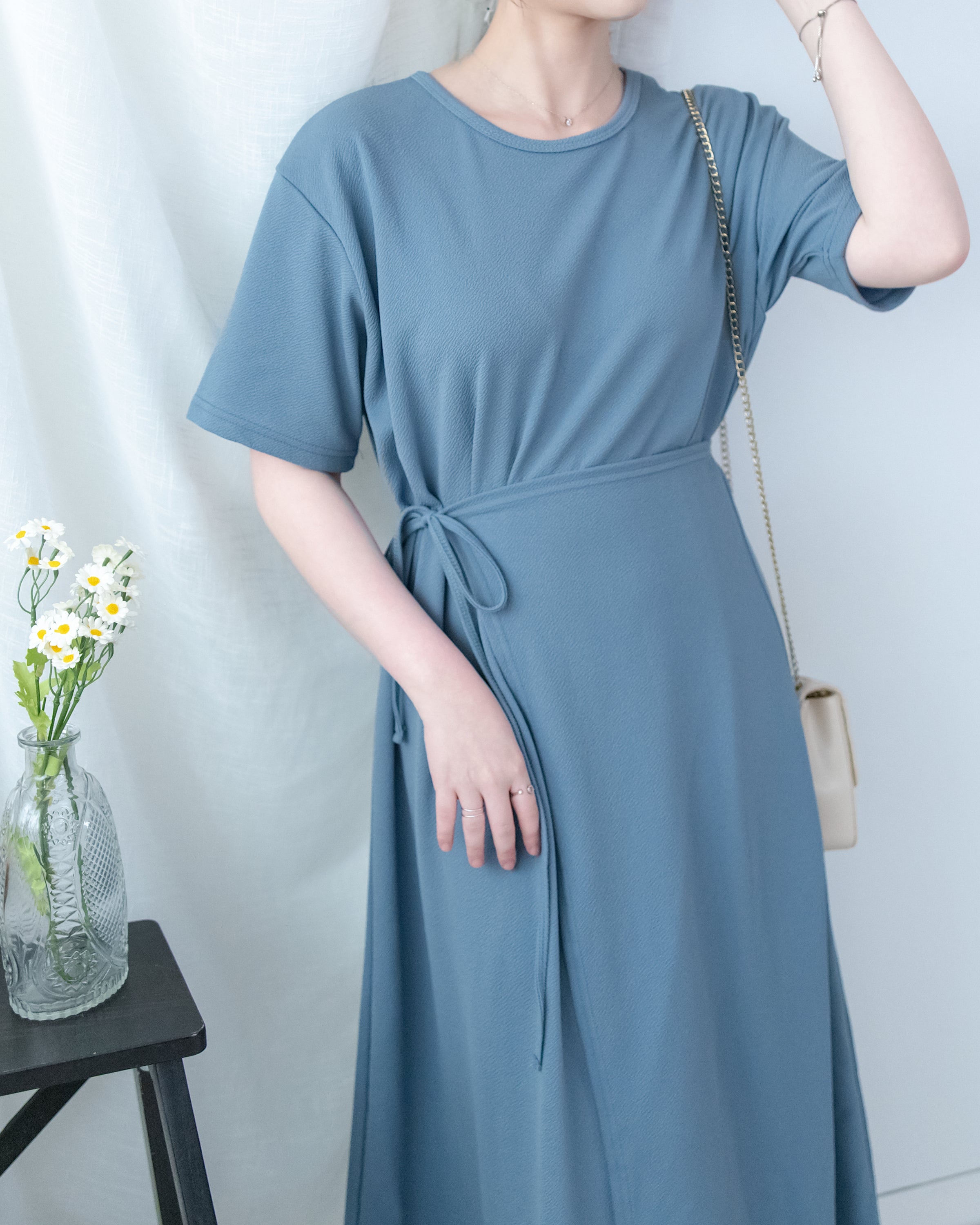 Alice Dress 隨性抗皺側綁帶連身裙/ DS1140