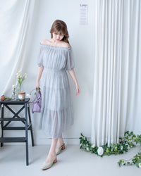 Firework Dress 花火印花琉璃雪紡花邊連身裙/ DS1141