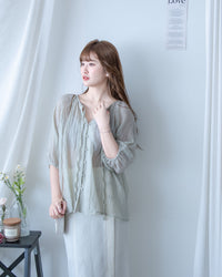 Effortless Blouse 微褶皺紗感面料空氣感上衣/ BU9147