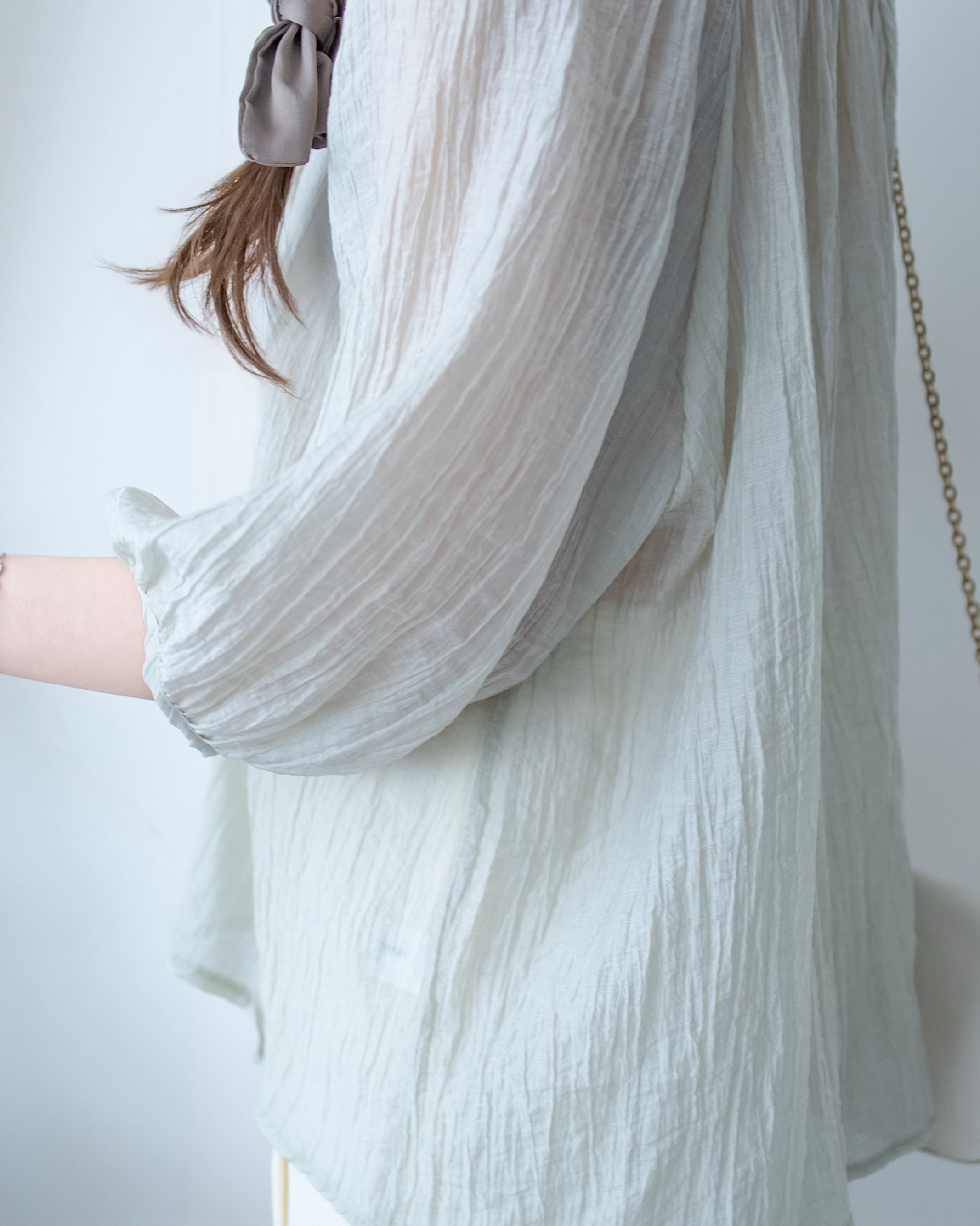Effortless Blouse 微褶皺紗感面料空氣感上衣/ BU9147