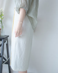 Coco Skirt 微閃十字紋前開叉知性半裙/ SK8945 (pre-order white)