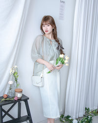 Effortless Blouse 微褶皺紗感面料空氣感上衣/ BU9147