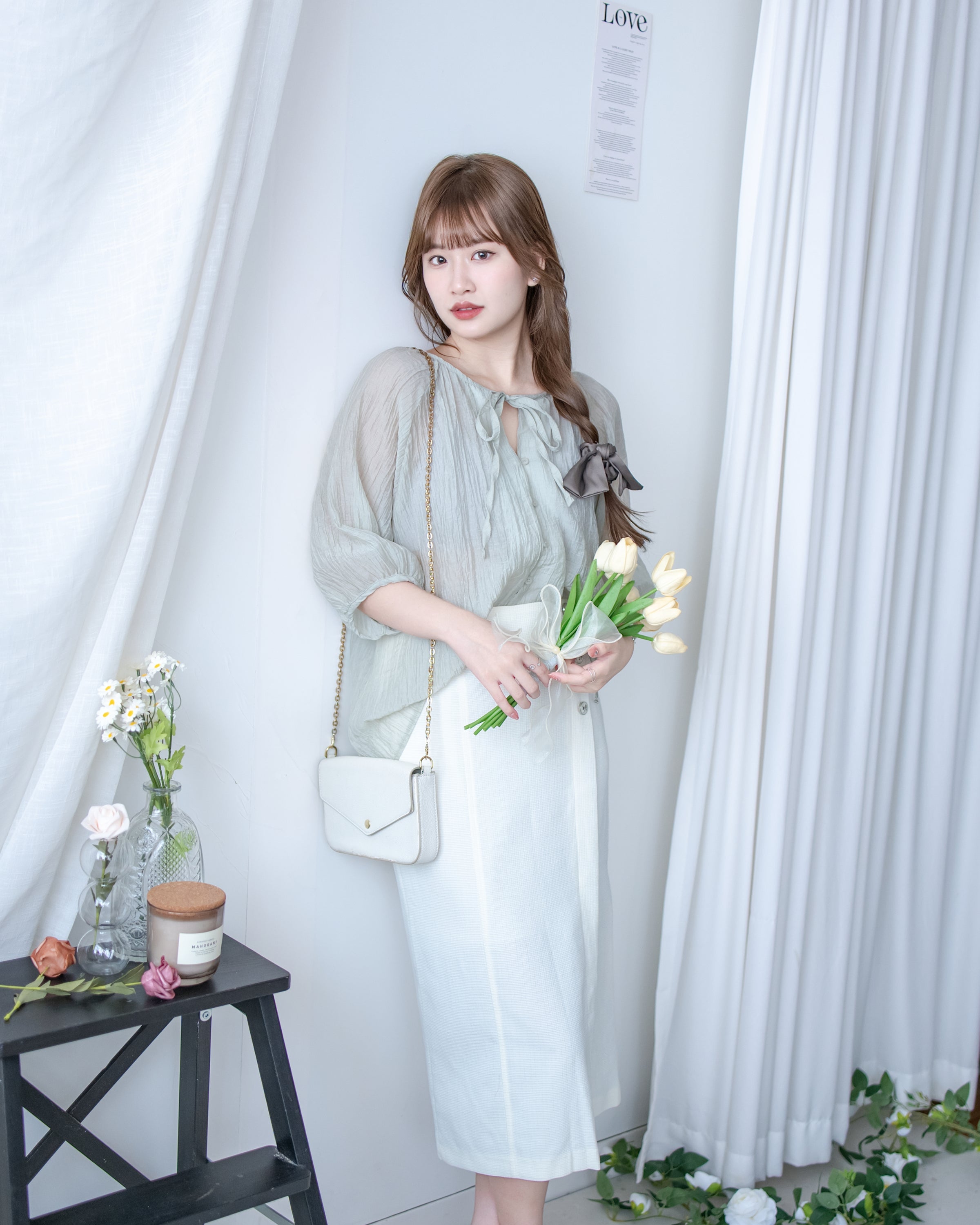 Effortless Blouse 微褶皺紗感面料空氣感上衣/ BU9147