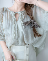 Effortless Blouse 微褶皺紗感面料空氣感上衣/ BU9147