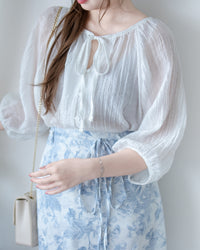 Effortless Blouse 微褶皺紗感面料空氣感上衣/ BU9147