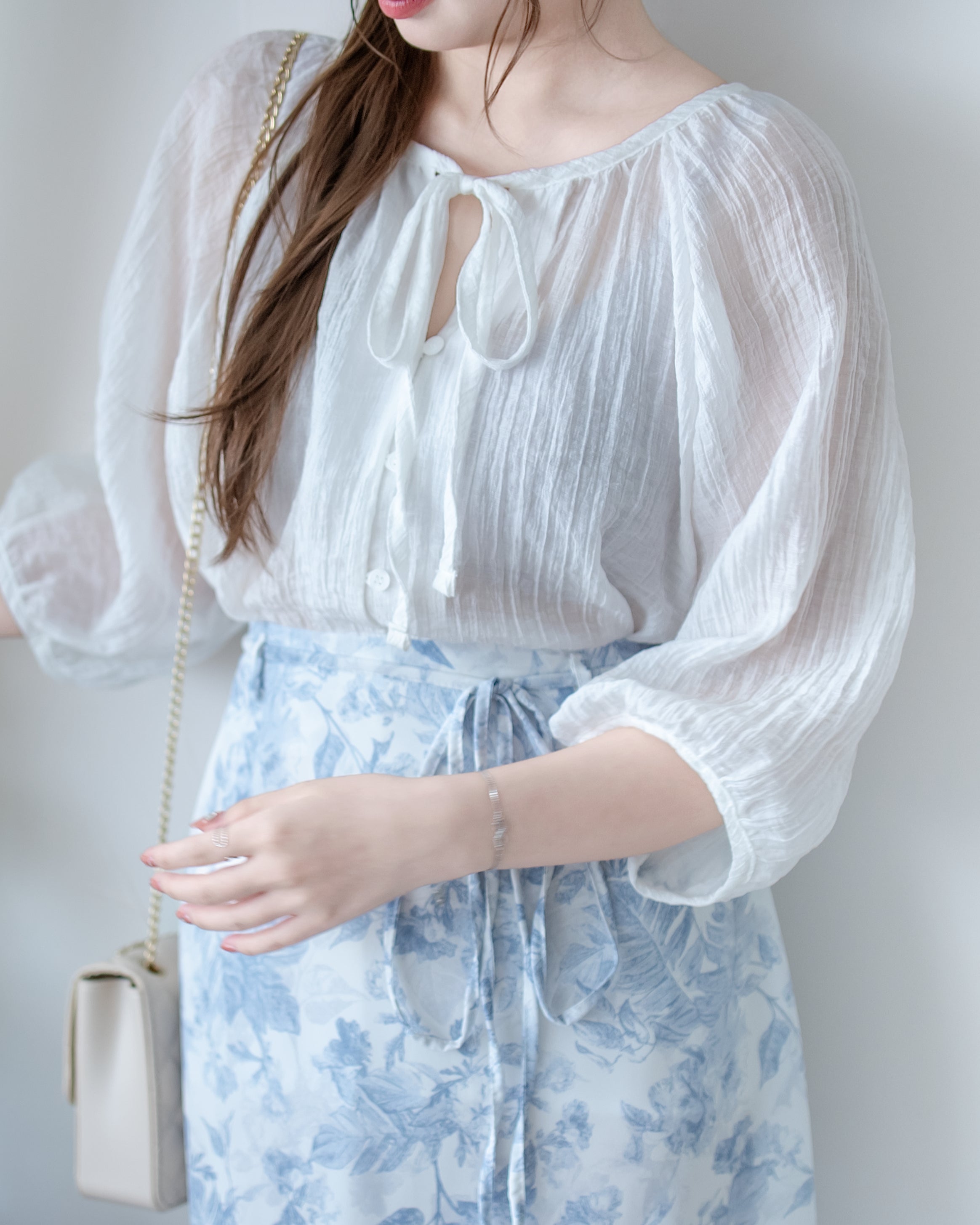 Effortless Blouse 微褶皺紗感面料空氣感上衣/ BU9147