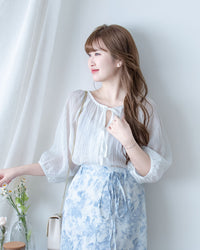 Effortless Blouse 微褶皺紗感面料空氣感上衣/ BU9147