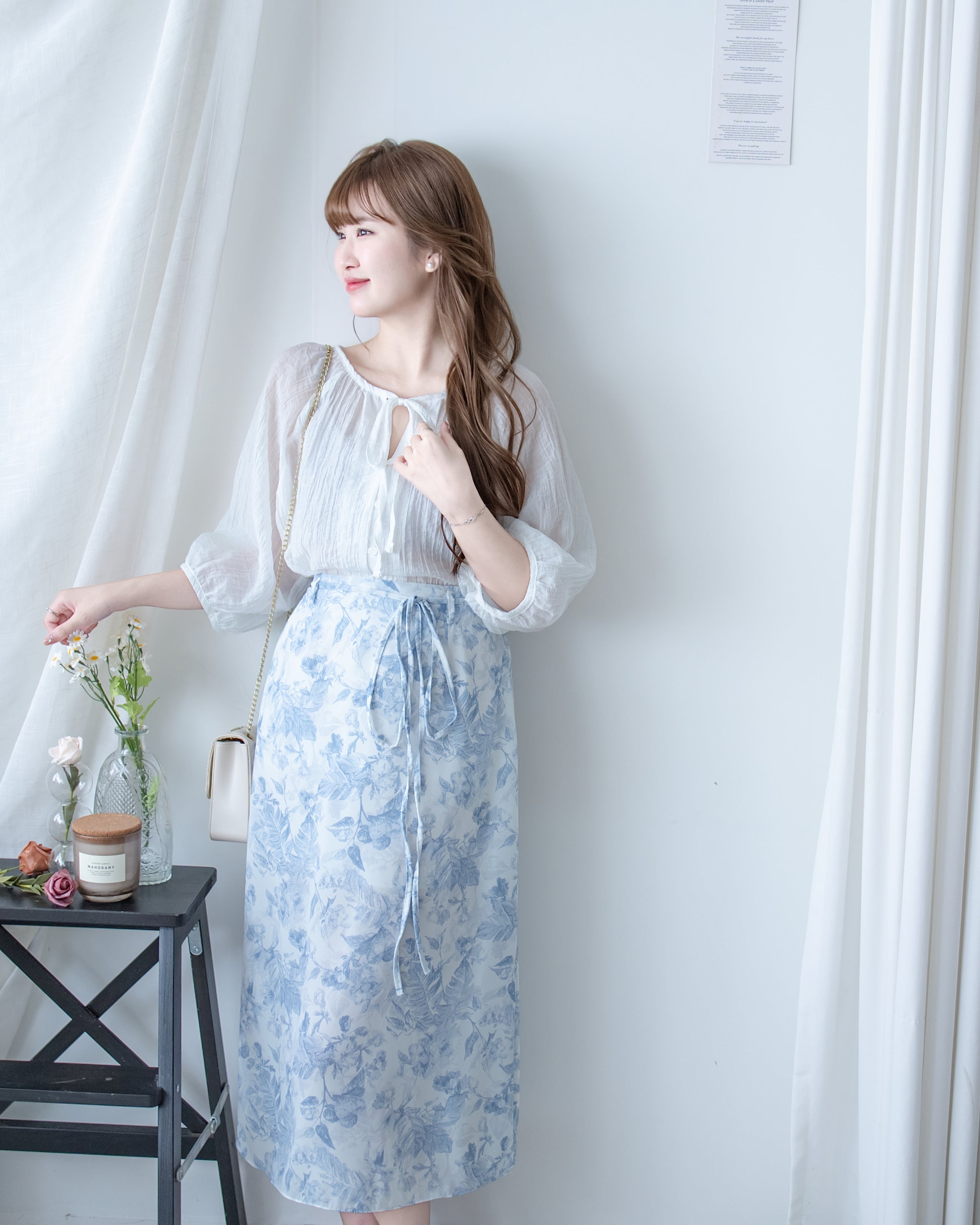 Effortless Blouse 微褶皺紗感面料空氣感上衣/ BU9147