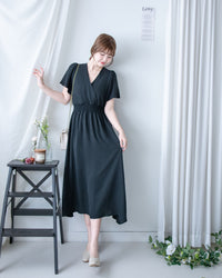 Wrap Dress 抗皺雪紡後帶傘形搖曳連身裙 / DS1144
