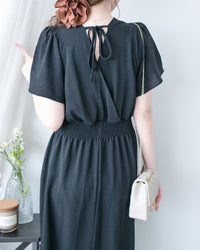 Wrap Dress 抗皺雪紡後帶傘形搖曳連身裙 / DS1144