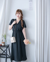 Wrap Dress 抗皺雪紡後帶傘形搖曳連身裙 / DS1144