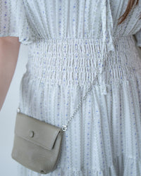 Ethnic Stripe Dress 清新條紋小花束花邊高腰連身裙/ DS1145