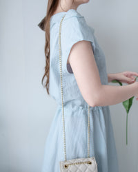 Ribbon Scarf Dress 垂墜絲帶船領輕盈浪漫連身裙/ DS1150