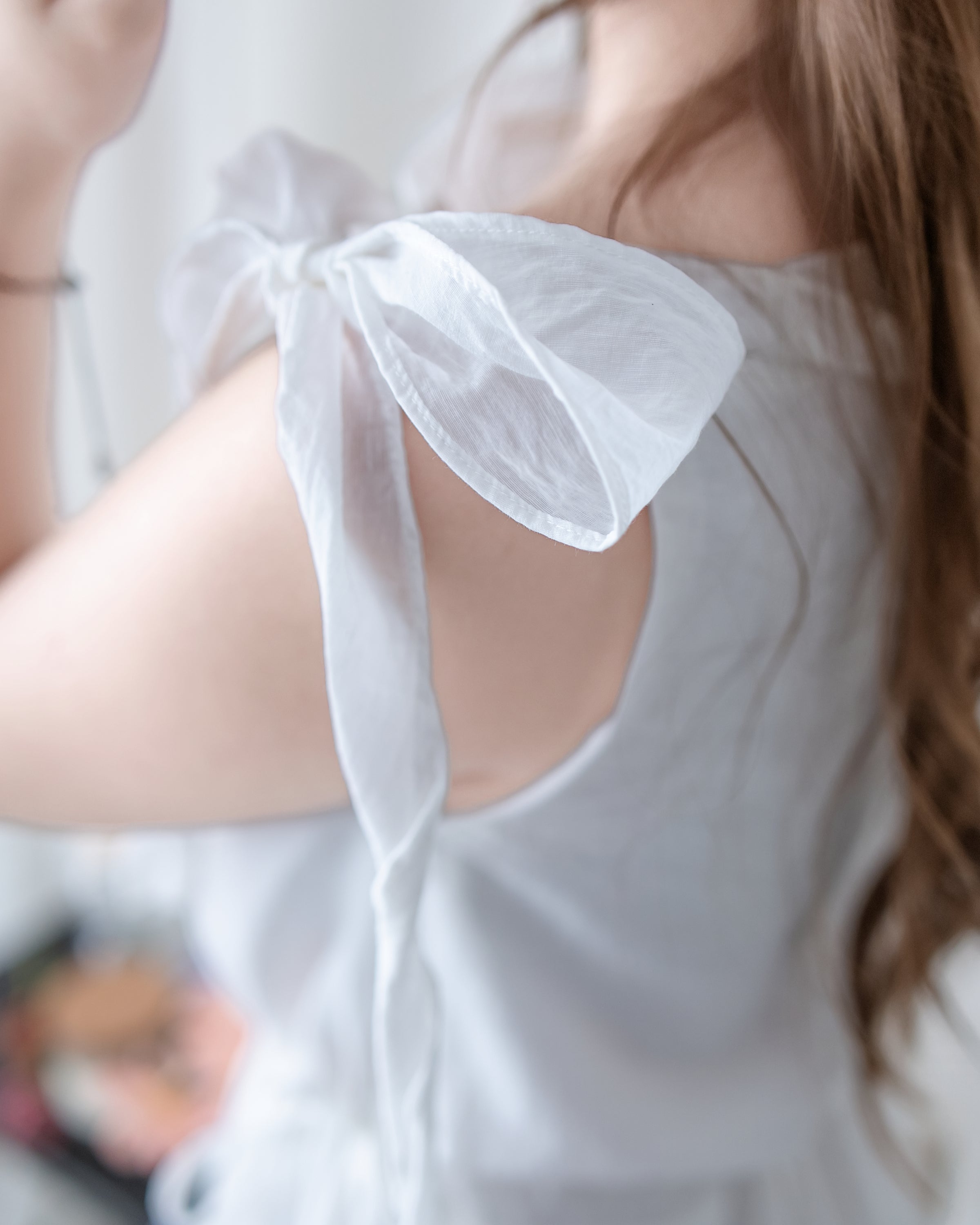 Ribbon Scarf Dress 垂墜絲帶船領輕盈浪漫連身裙/ DS1150