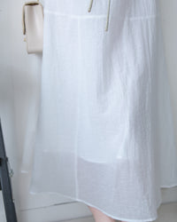 Ribbon Scarf Dress 垂墜絲帶船領輕盈浪漫連身裙/ DS1150