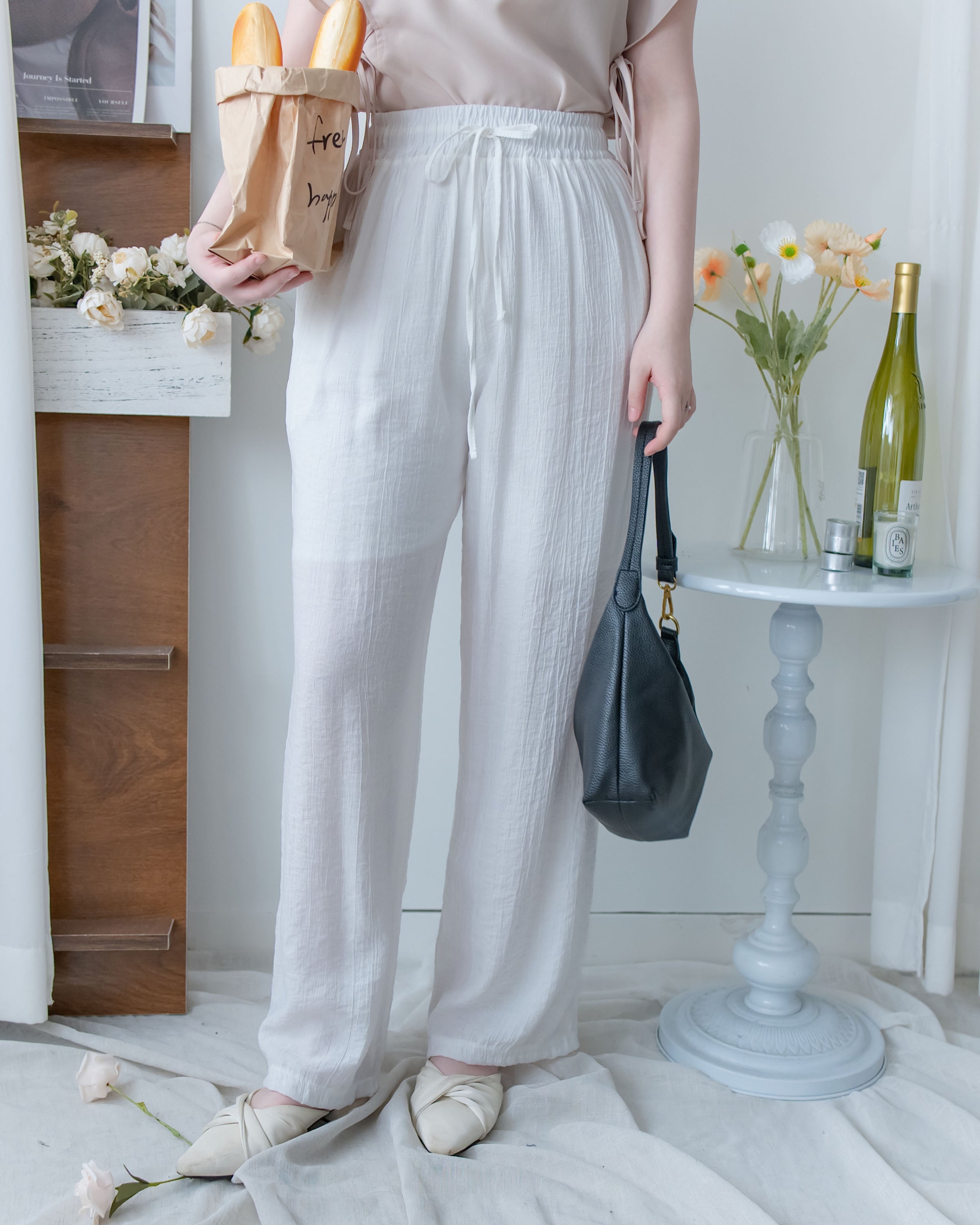 Flowy Pants 隨性雲朵裡布防皺流暢闊腳褲 /PT8481