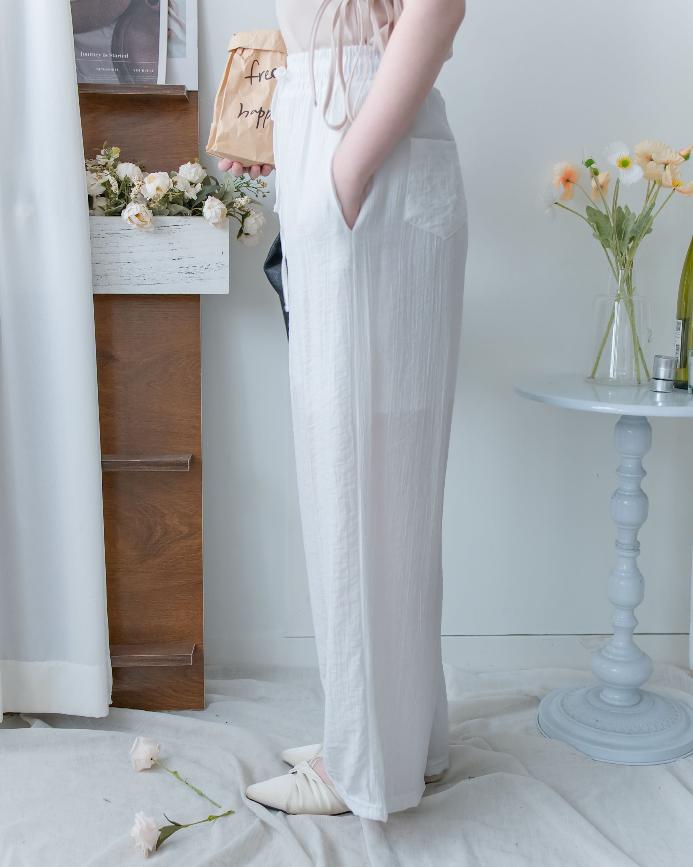 Flowy Pants 隨性雲朵裡布防皺流暢闊腳褲 /PT8481