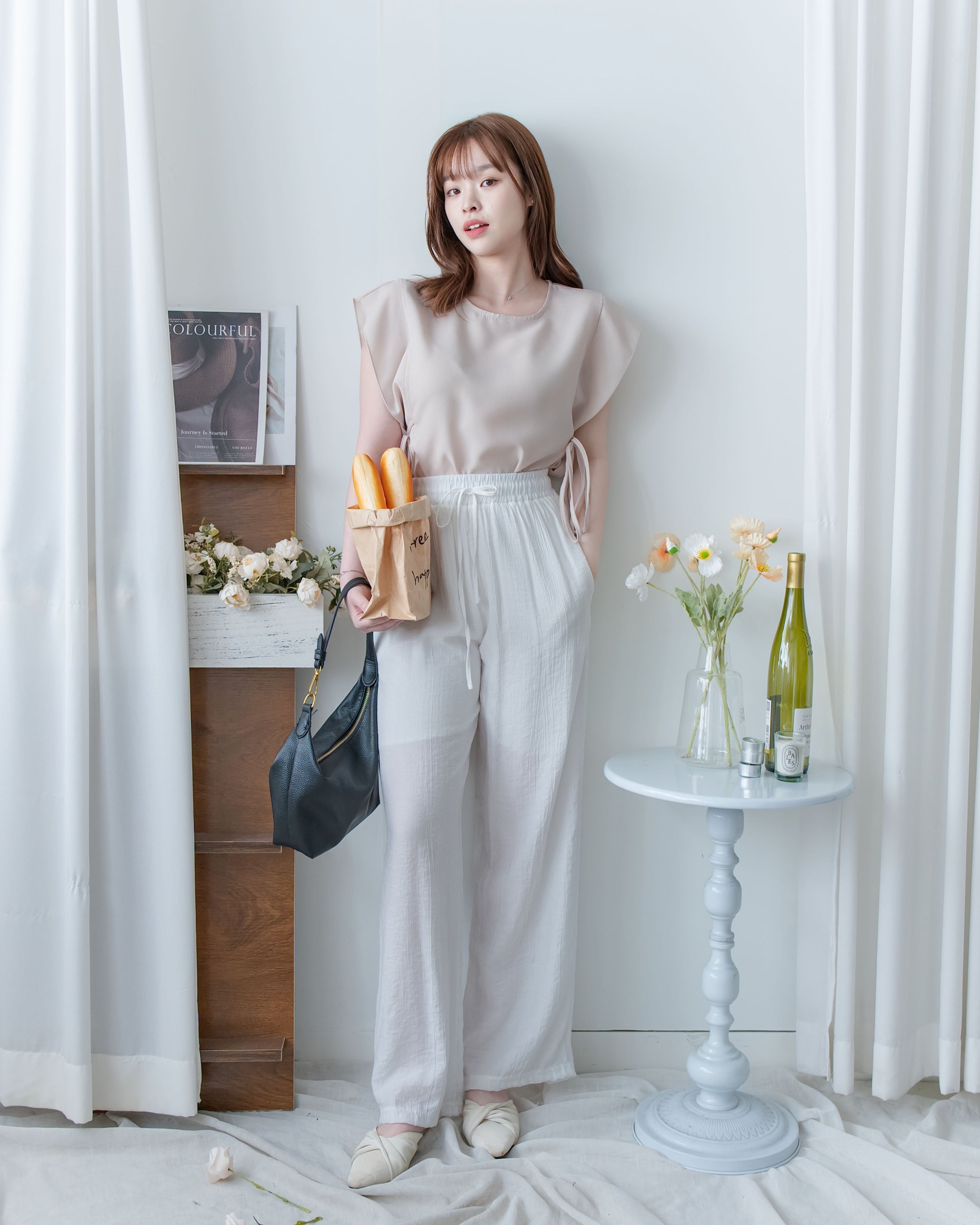 Flowy Pants 隨性雲朵裡布防皺流暢闊腳褲 /PT8481