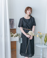 Lace Dress 精緻鏤空刺繡花邊連身裙/ DS1148
