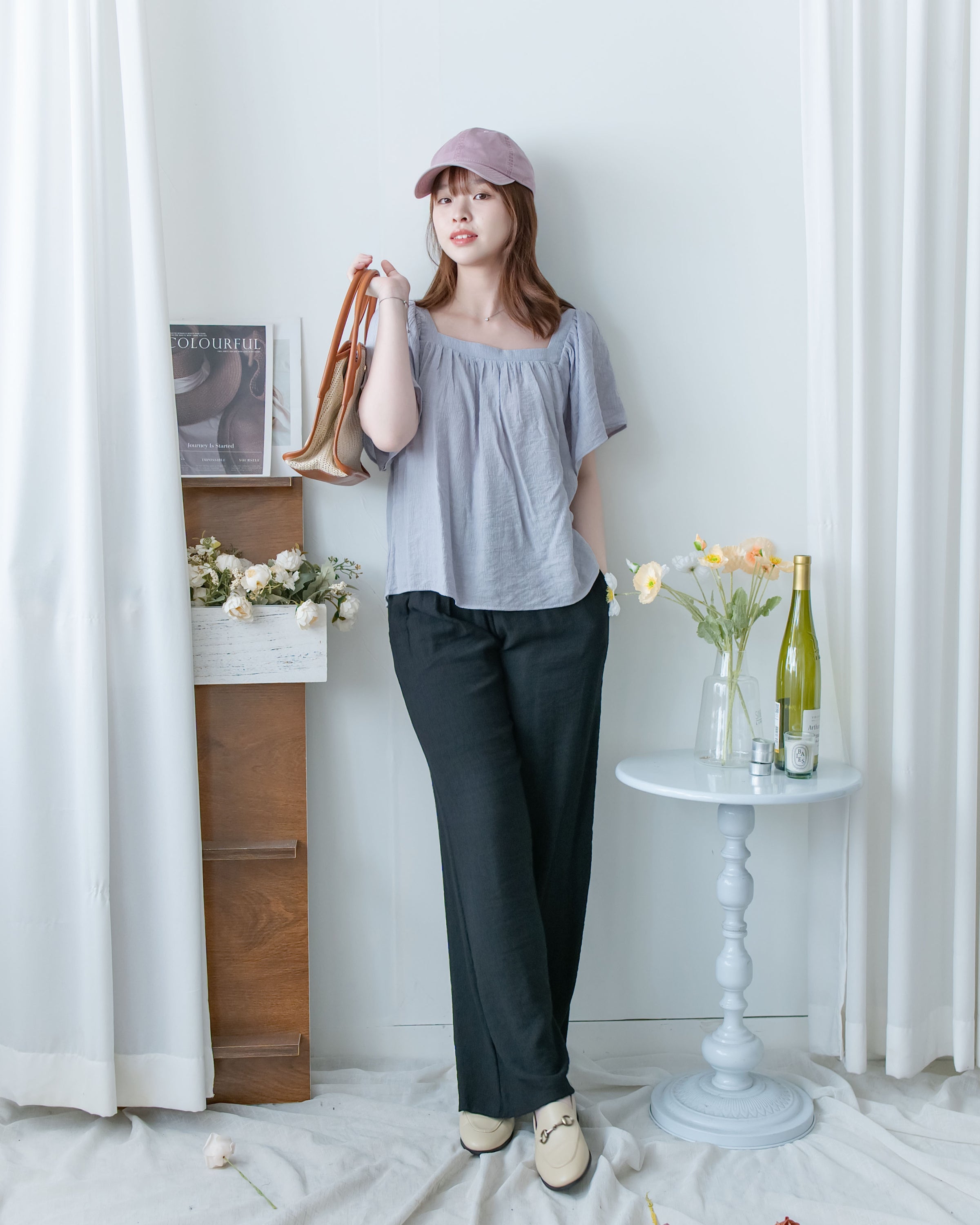 Flowy Pants 隨性雲朵裡布防皺流暢闊腳褲 /PT8481
