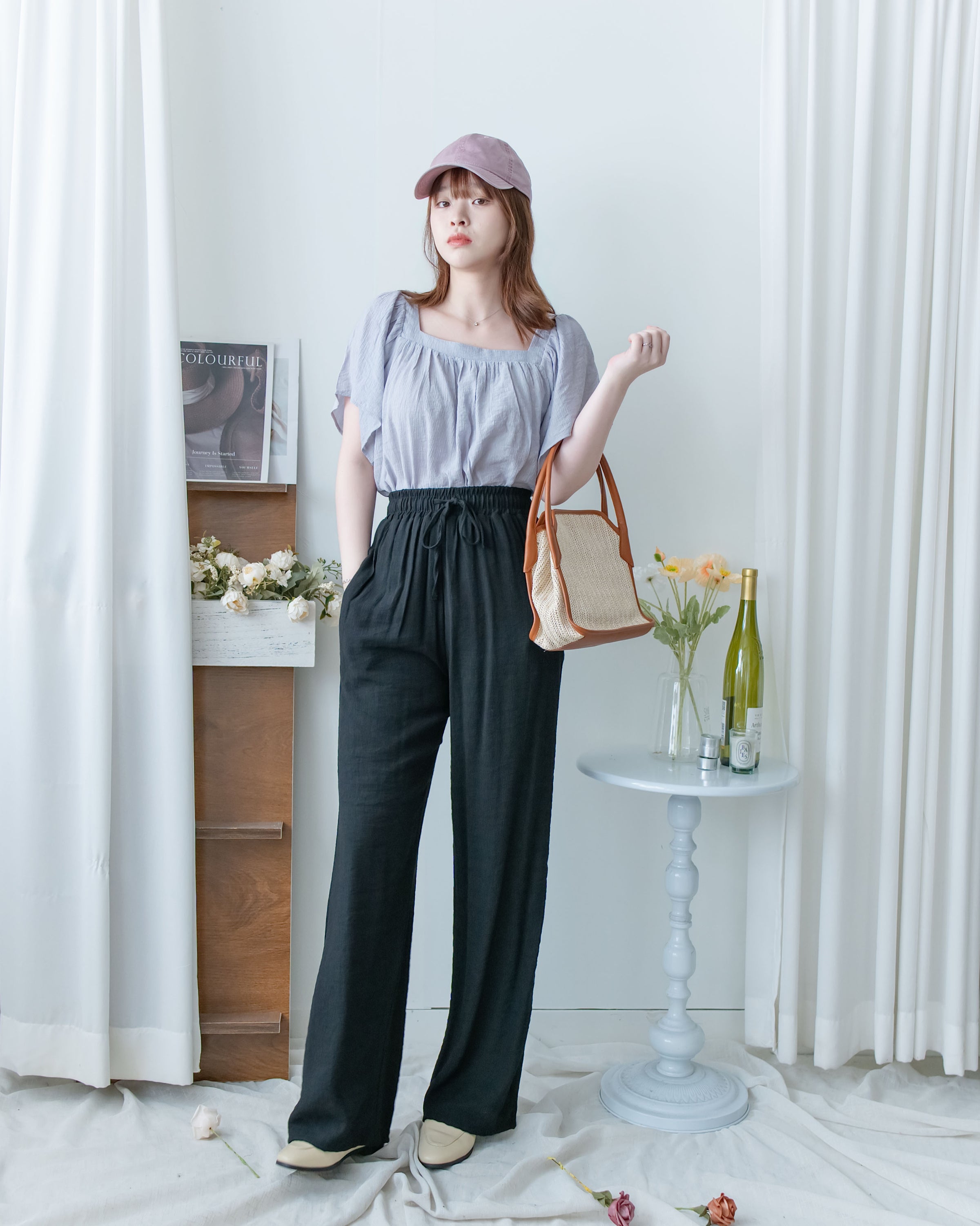 Flowy Pants 隨性雲朵裡布防皺流暢闊腳褲 /PT8481
